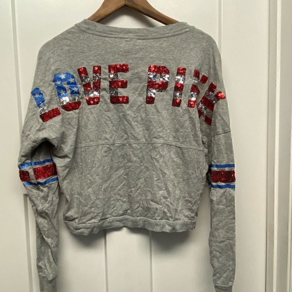 Victoria Secrets Pink Gray American Crop top